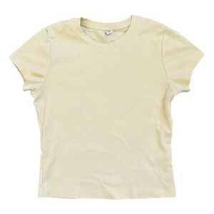Uniqlo, Pastel Yellow Crop Top, Size Medium